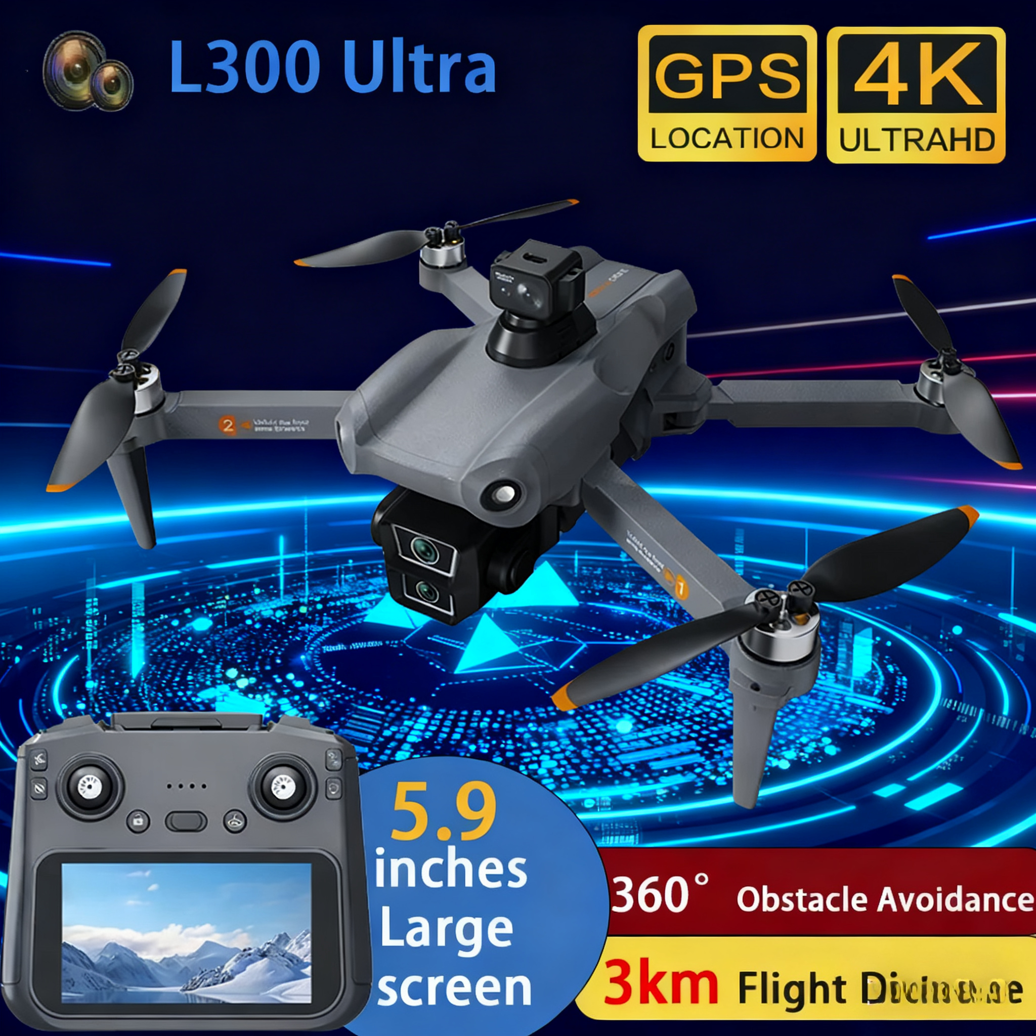 Drone Camera Wide Angle - L300 Ultra Drone Professional 4K Wide-Angle
