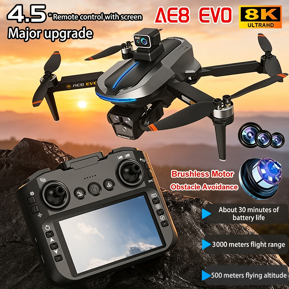 Drone Camera Night Vision - AE8 EVO Drone 4K Professional 5G