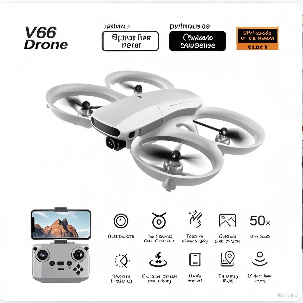 Drone Camera Wide Angle - V66 Mini Remote Control Positioning Aerial