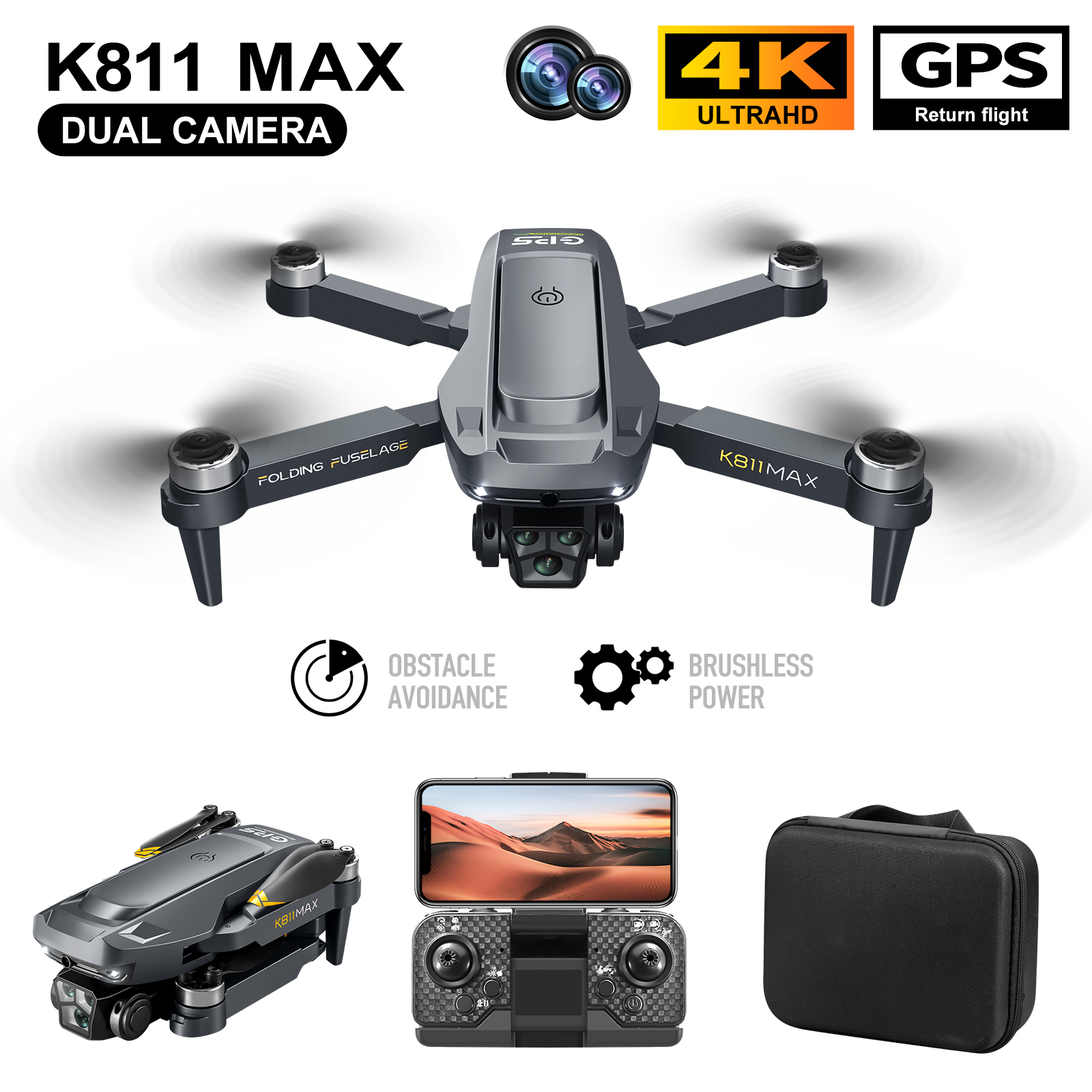 Drone Camera Night Vision - K811MAX Quadcopter Drone: Brushless, GPS, Auto