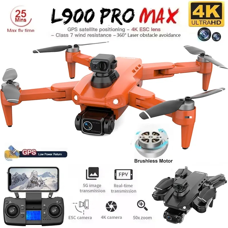 L900 Pro MAX GPS Drone 4K Prof - Drone Camera Night Vision のレビューと価格