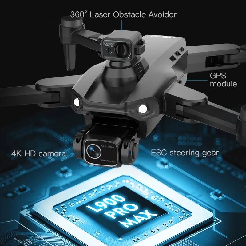 L900 Pro MAX GPS Drone 4K Prof - Drone Camera Night Vision のレビューと価格