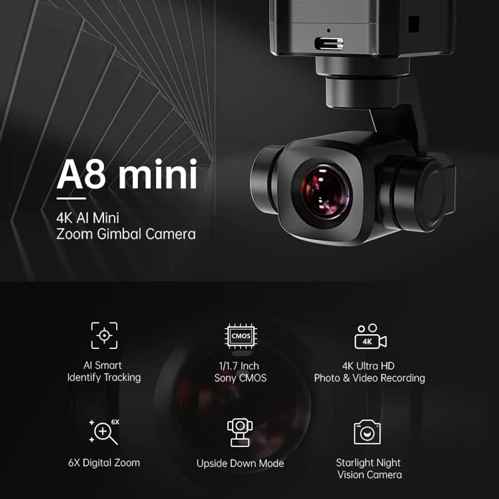 SIYI A8 Mini 4K 8MP Gimbal Cam - Drone Camera Vlog のレビューと価格