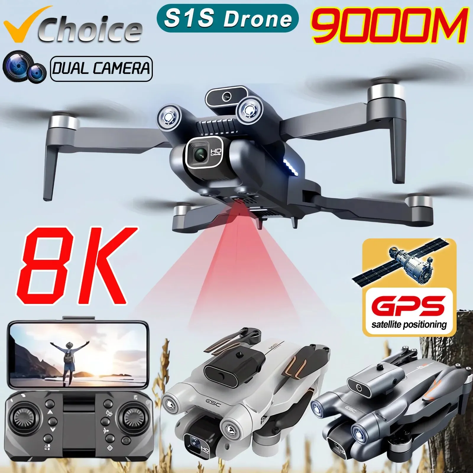 New S1S 5G GPS Drone Camera 8K - Drone Camera Mount のレビューと価格