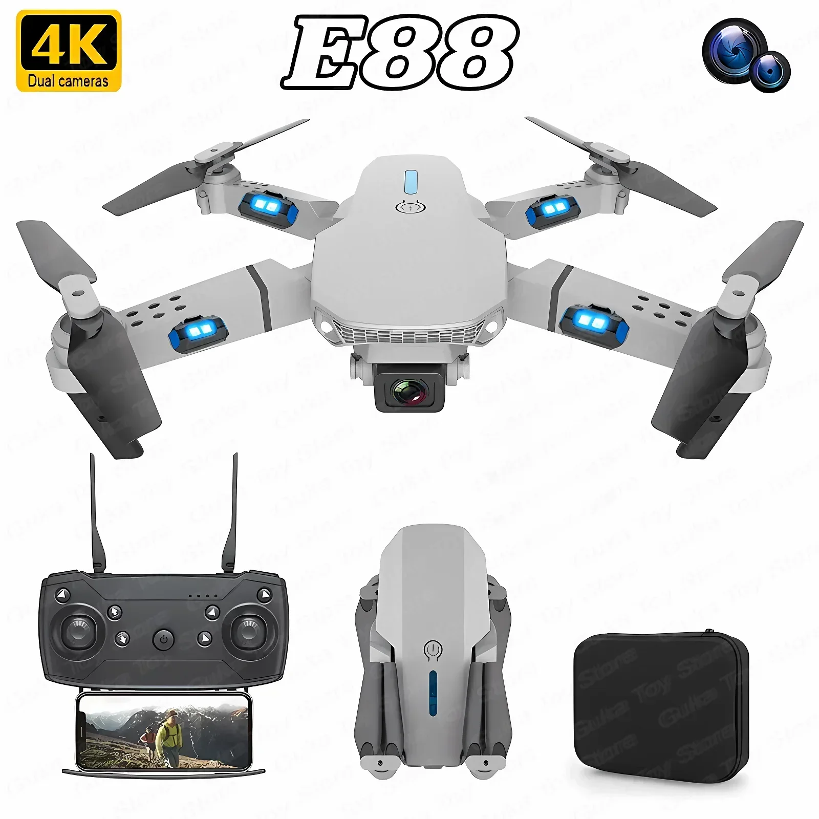 E88 Pro WIFI FPV Drone Wide An - Drone Camera Mount のレビューと価格