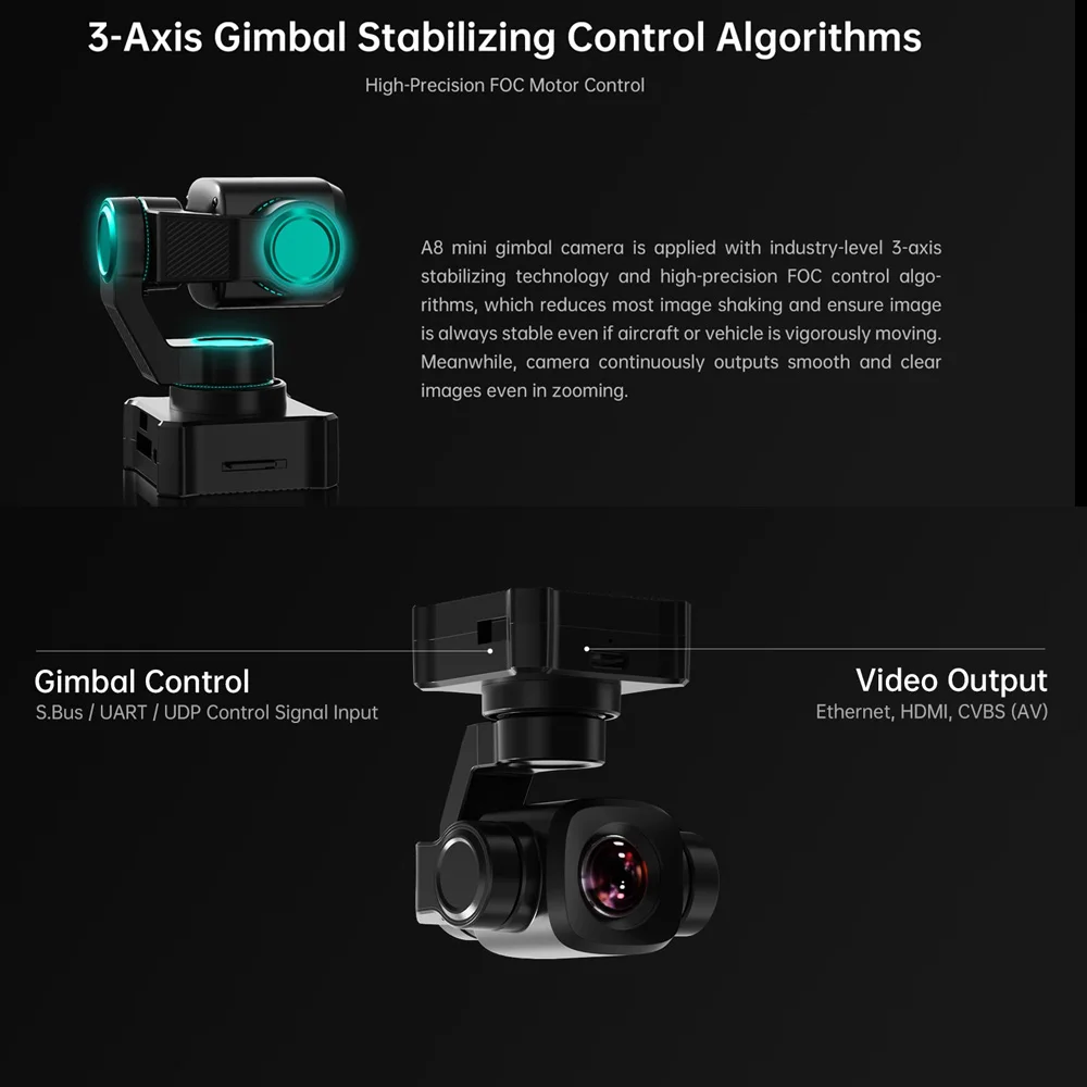SIYI A8 Mini 4K 8MP Gimbal Cam - Drone Camera Vlog のレビューと価格