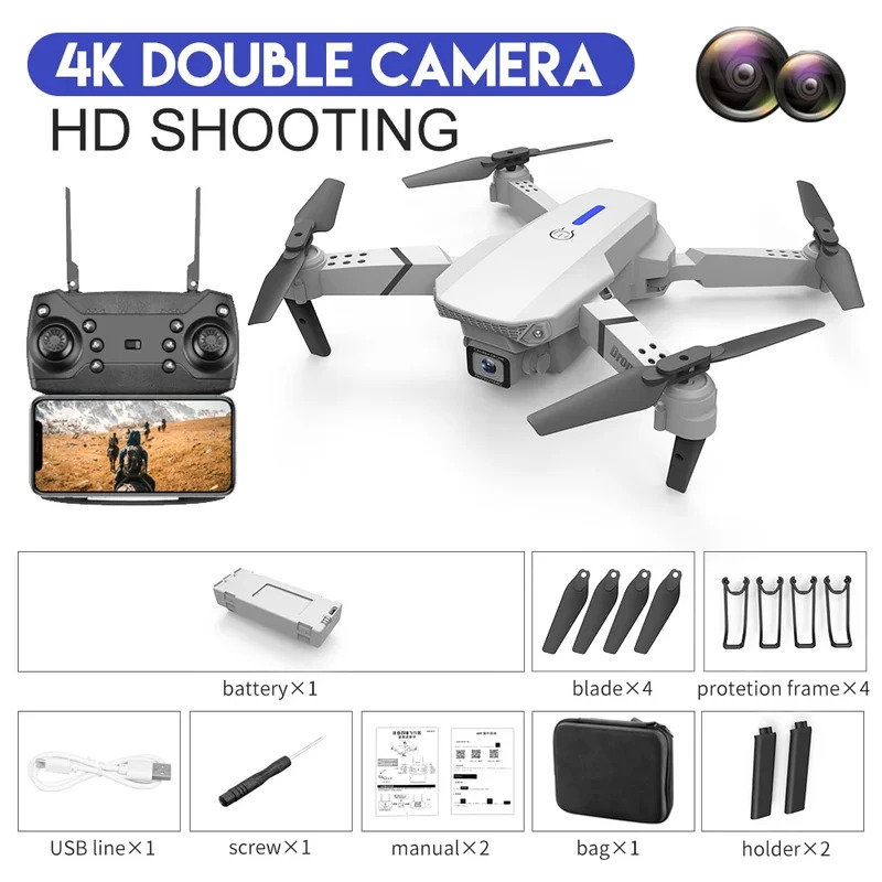 E88 ProIntelligent Folding Dro - Drone Camera Mount のレビューと価格