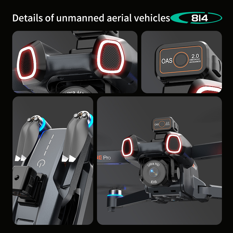 814 drone profissional 4K HD C - Drone Camera With Gimbal のレビューと価格