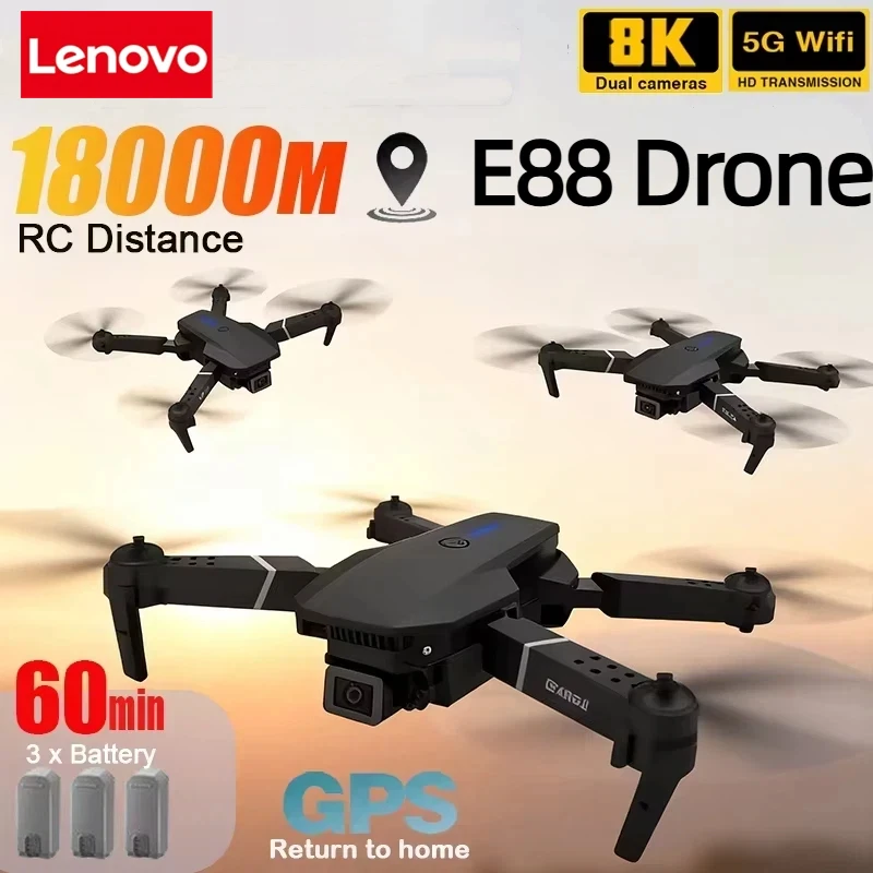 Lenovo New E88 Pro WIFI FPV Dr - Drone Camera Wide Angle のレビューと価格